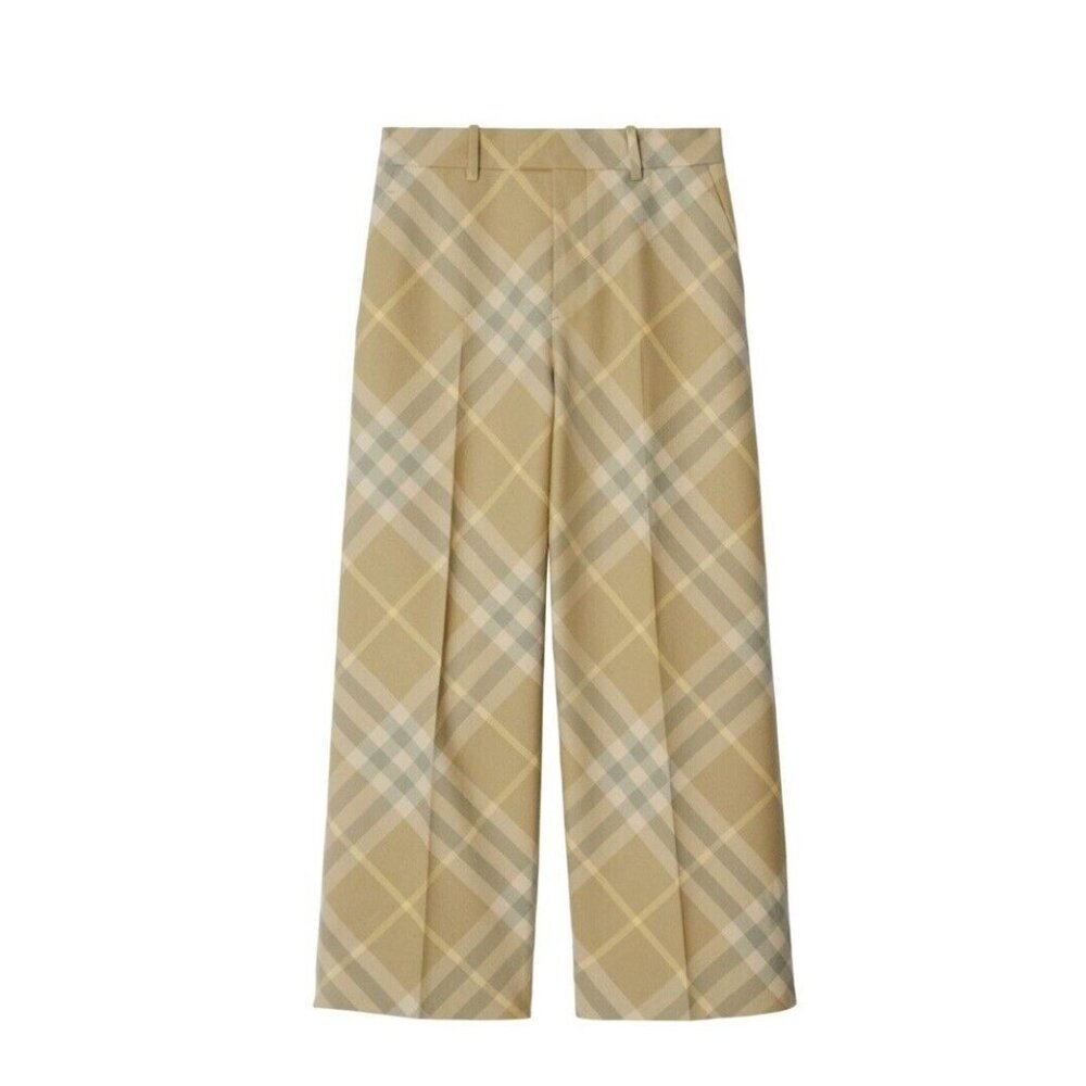Burberry Check Print Wool Trousers Size 40 US 6